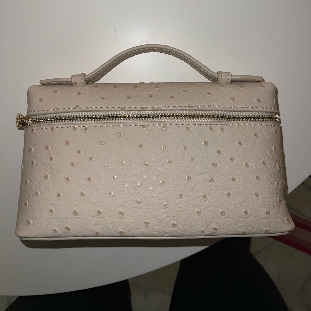 Cream Ostrich Leather Purse